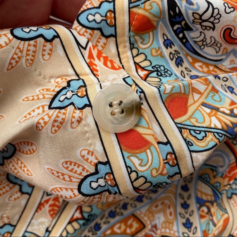 🍑 BOHO APRICOT MULTI ABSTRACT PRINT LOOSE FIT TOP! - Picture 7 of 7